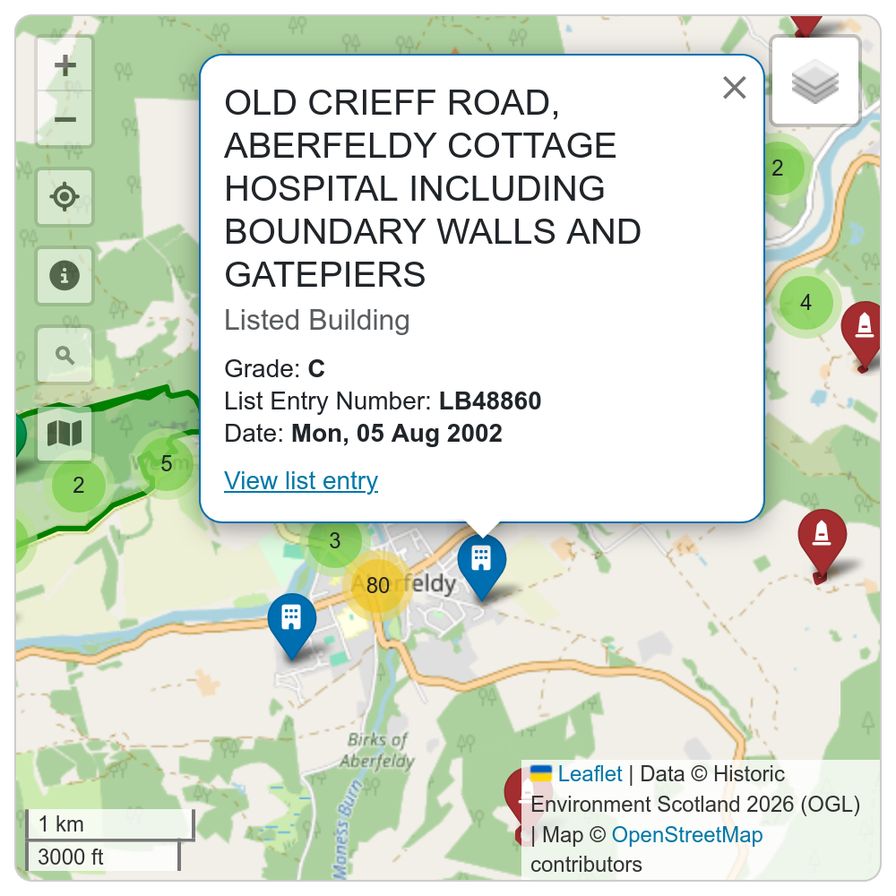 Screenshot of the map