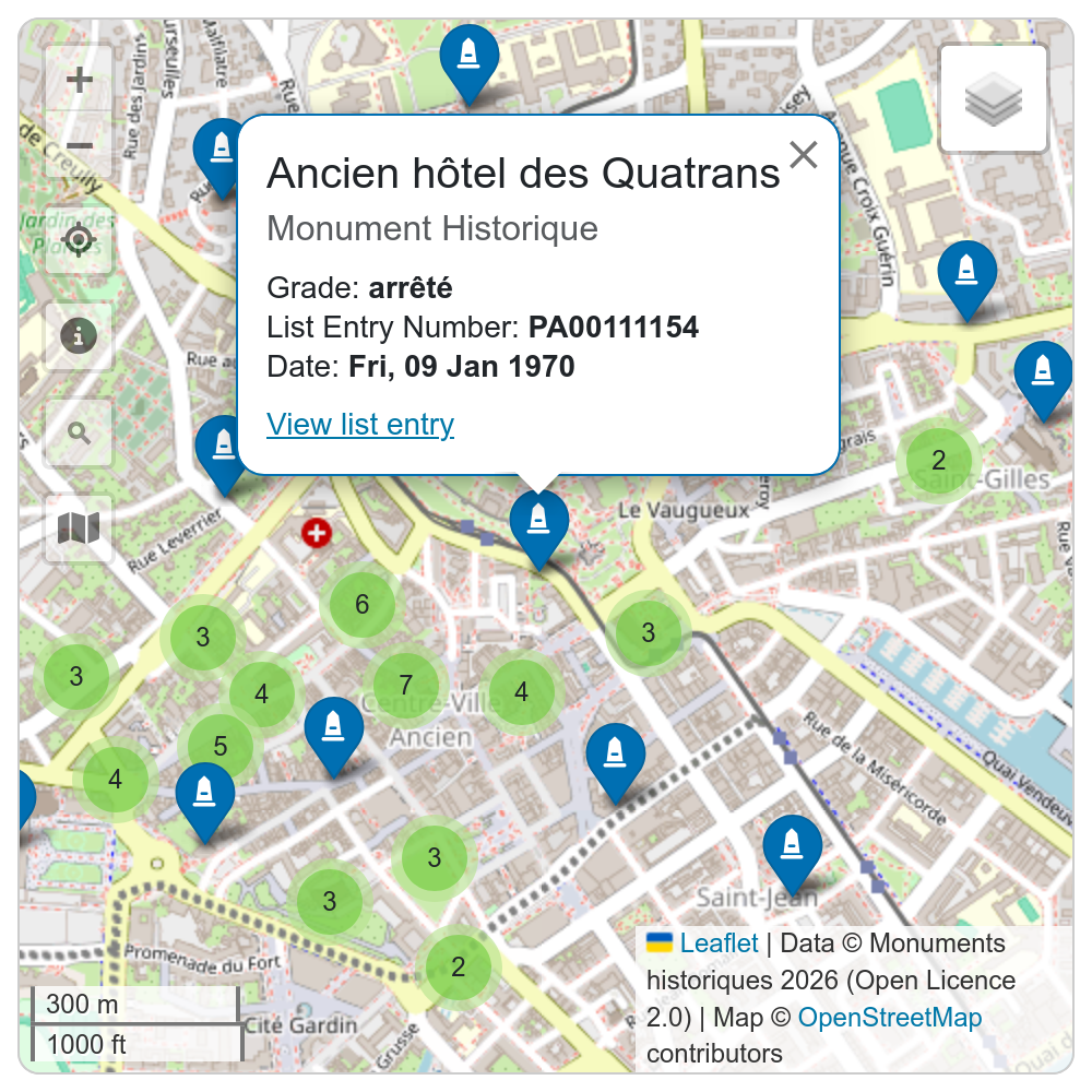 Screenshot of the map