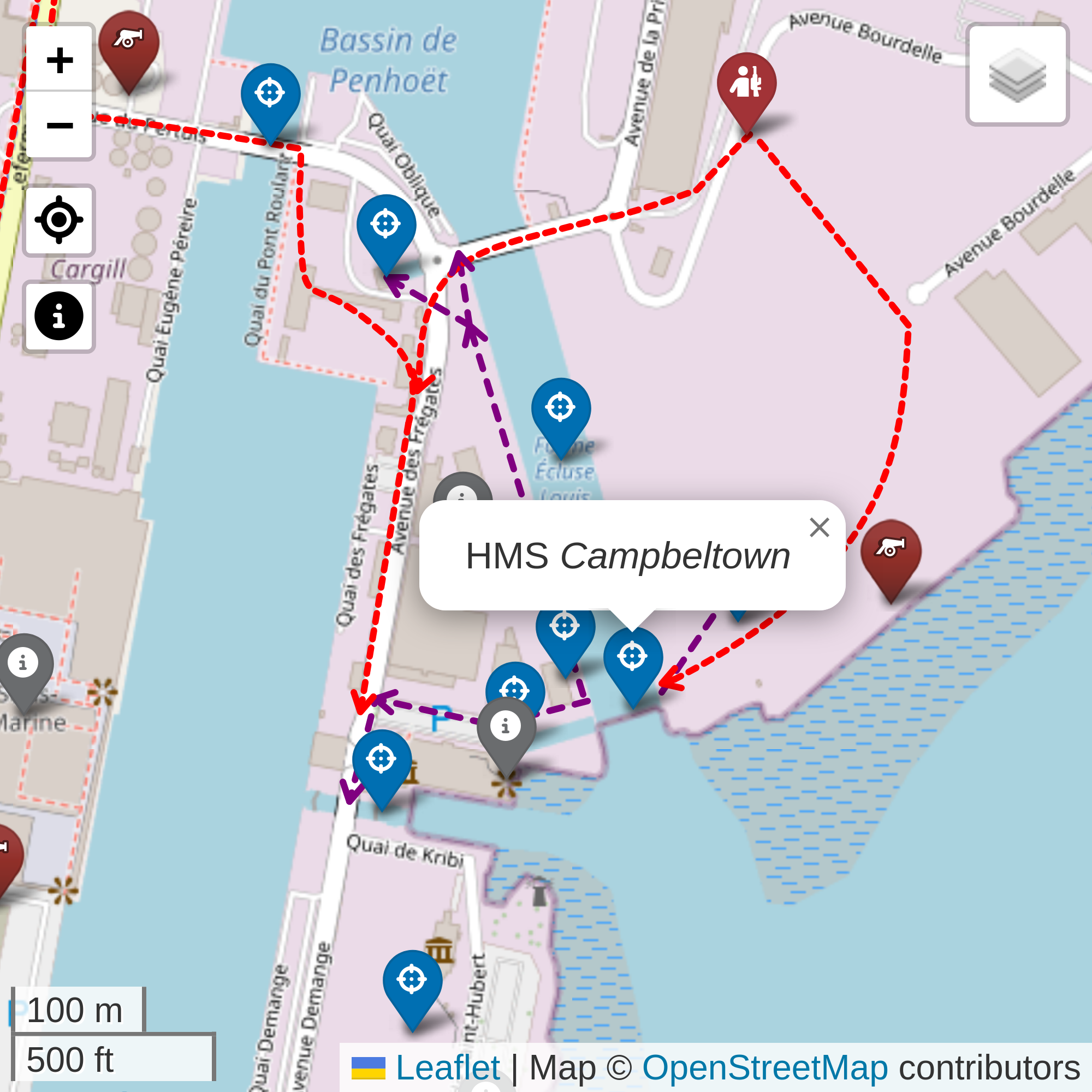 Screenshot of the map